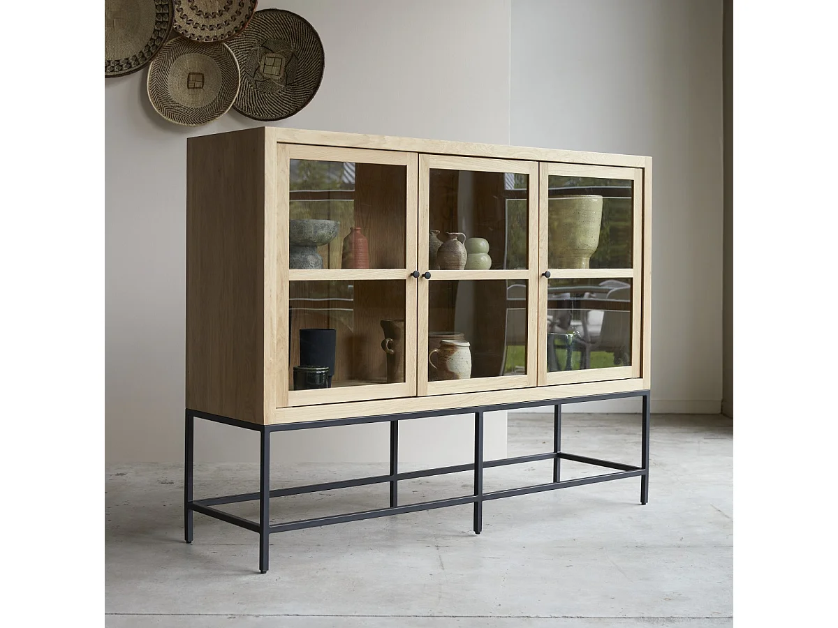 Vetrinetta bassa in legno di quercia massello 160 Babeth