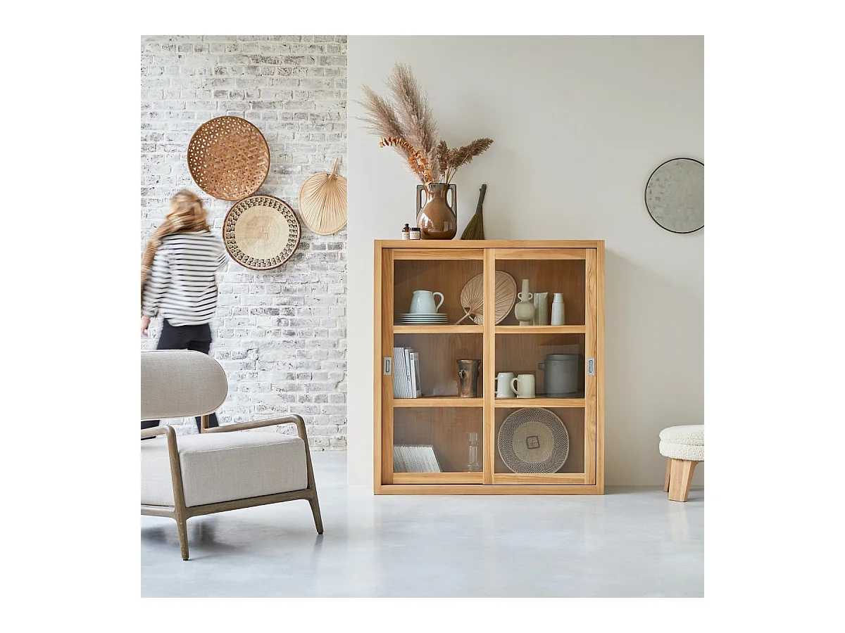 Vitrine en bois de teck 120 Coffee Tek