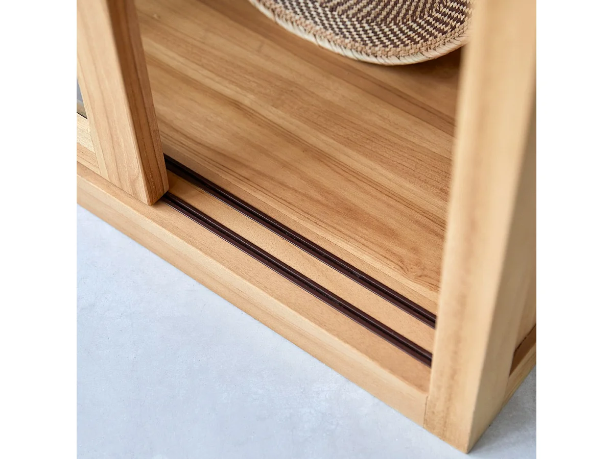 Vitrine aus massivem Teakholz 120 Coffee Tek
