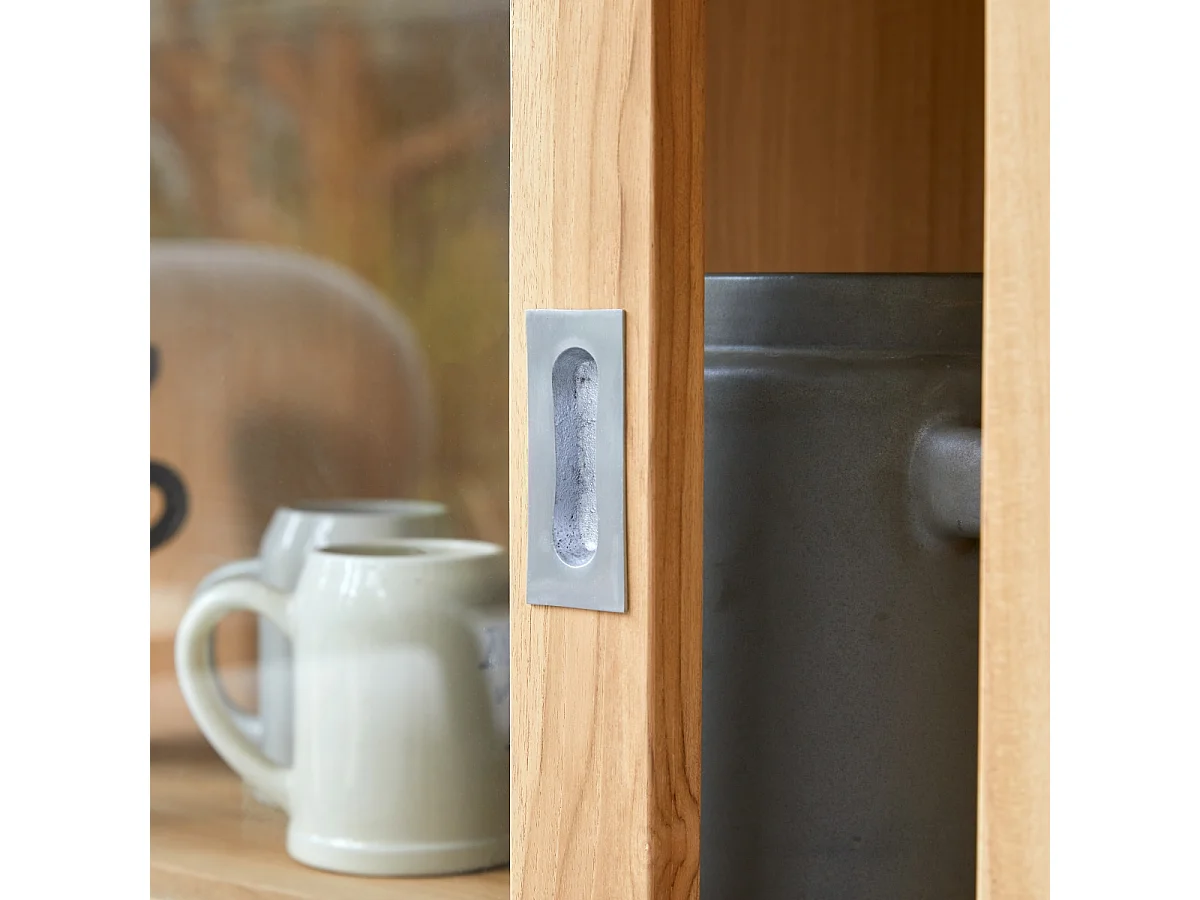 Vitrine aus massivem Teakholz 120 Coffee Tek