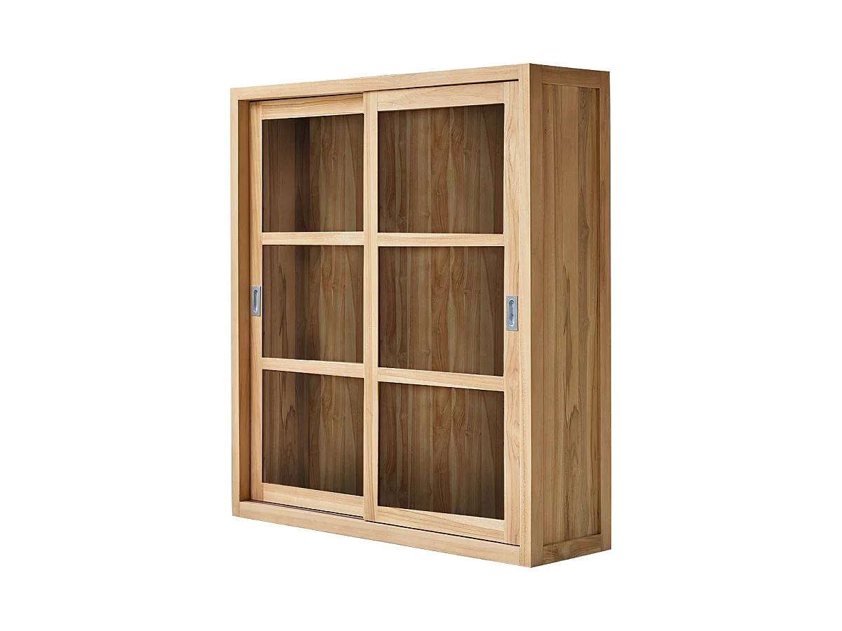Vitrine aus massivem Teakholz 120 Coffee Tek