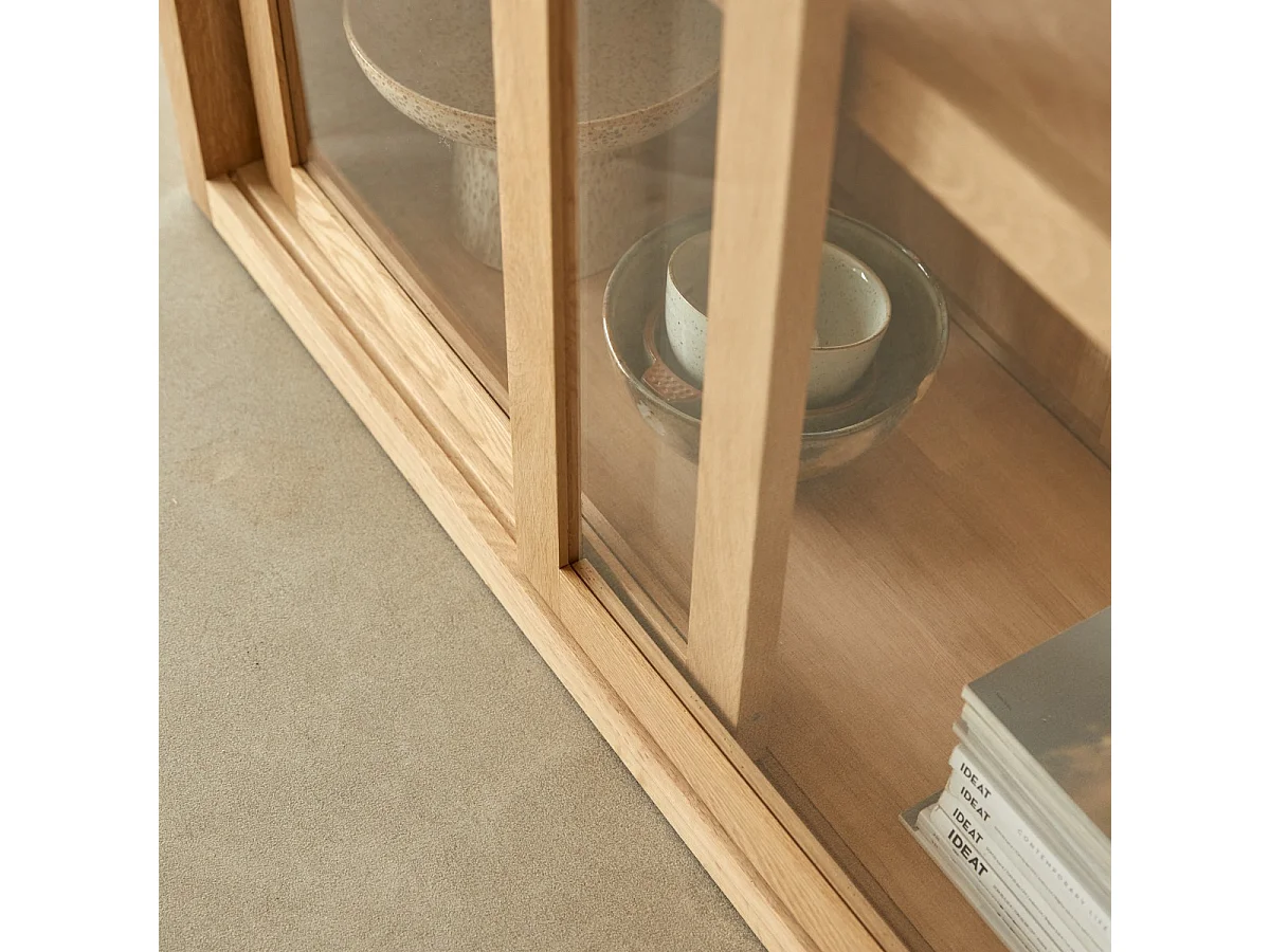 Vitrine aus massivem Teakholz 120 Coffee Tek