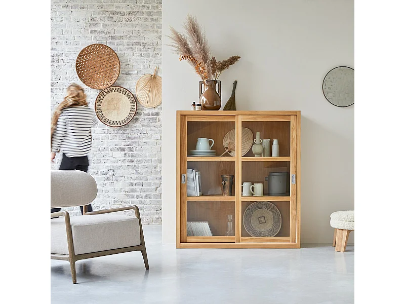 Vetrina in legno di teak 120 Coffee Tek