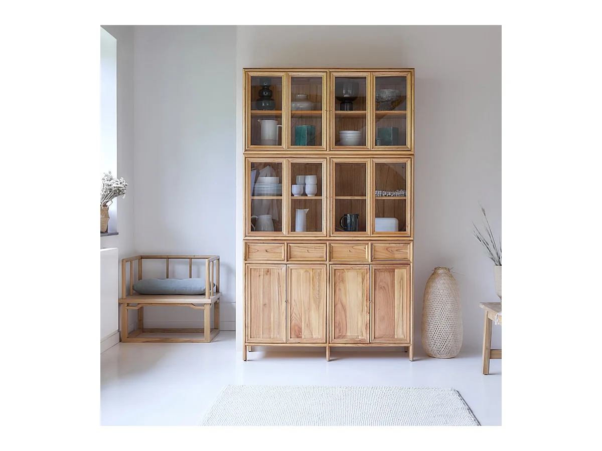 Doppelgeschirrschrank aus Mindiholz 120 cm Alex