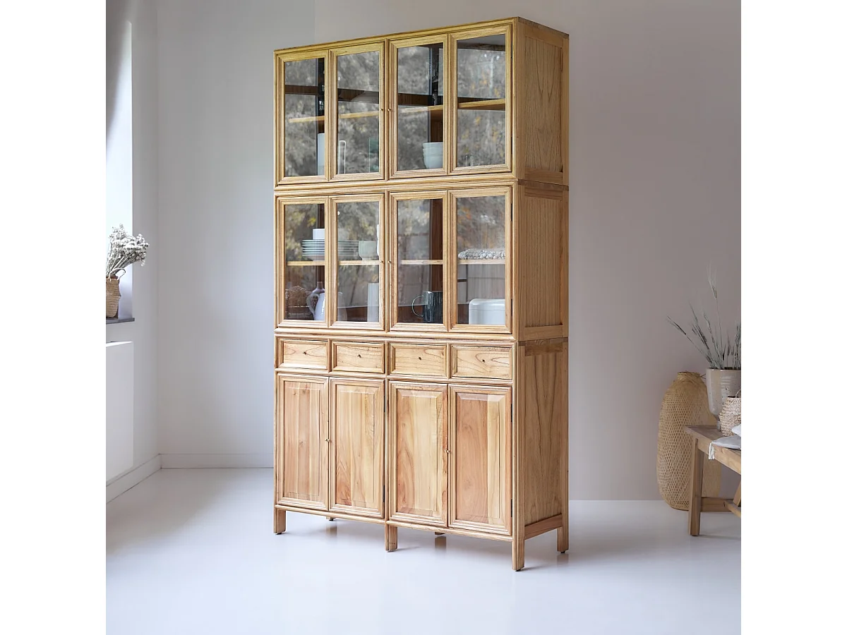 Vaisselier double en bois de mindi 120 Alex