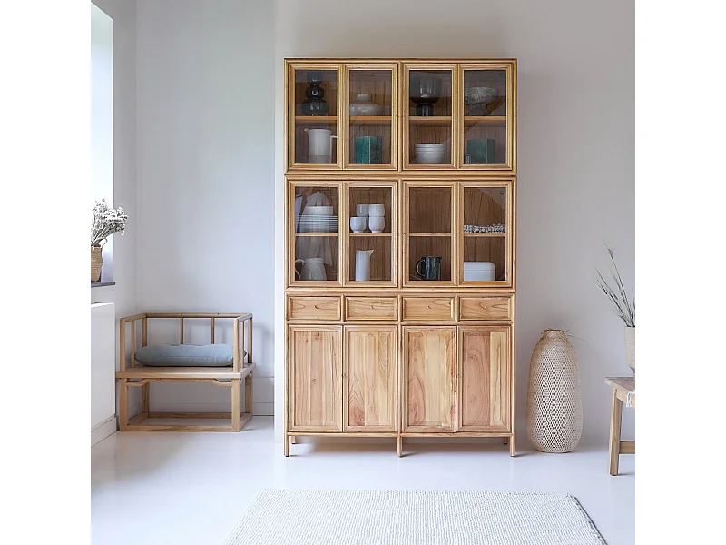 Doppelgeschirrschrank aus Mindiholz 120 cm Alex