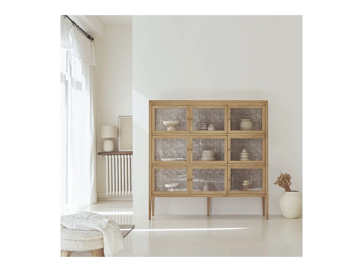 Vitrine en bois de chêne 160 Tana