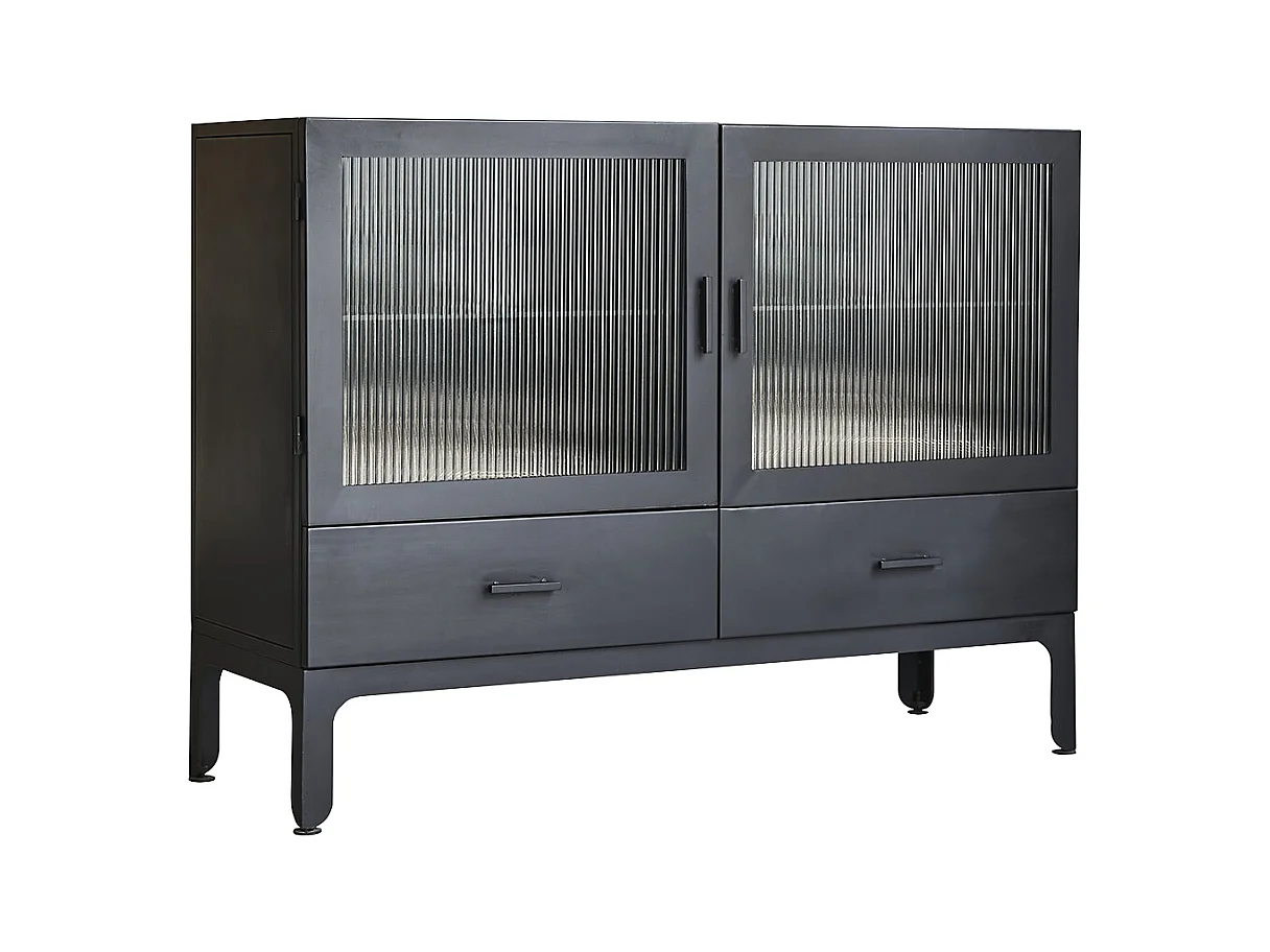 Vetrina bassa in metallo verniciato Emil