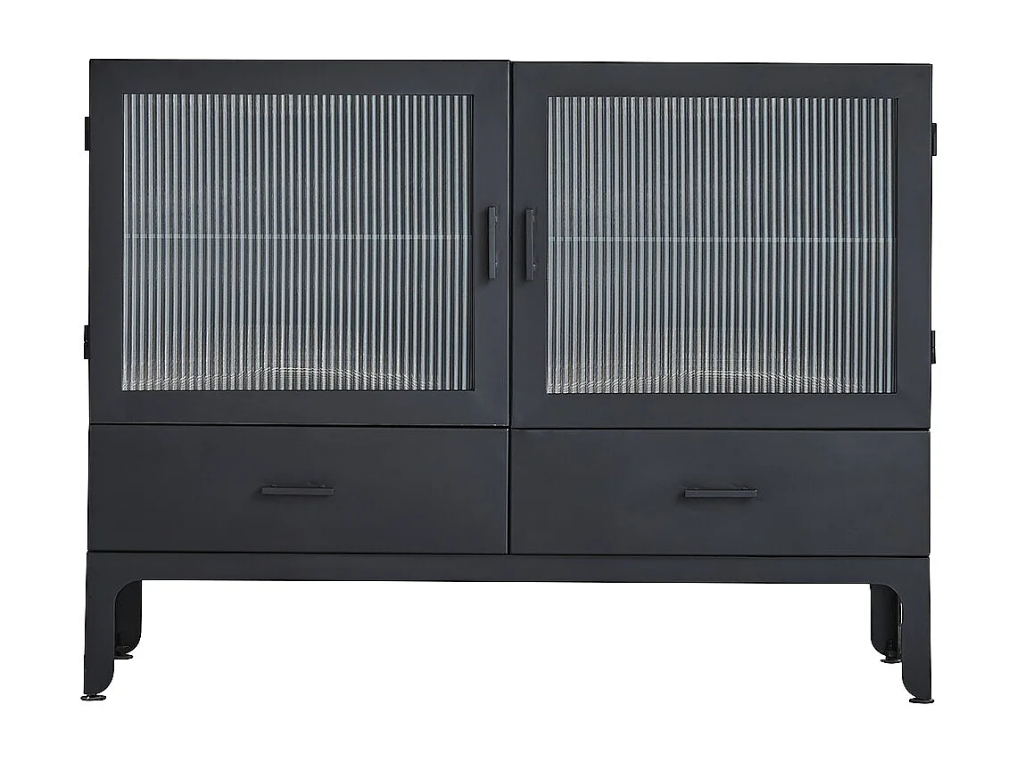 Vitrine basse en métal peint Emil