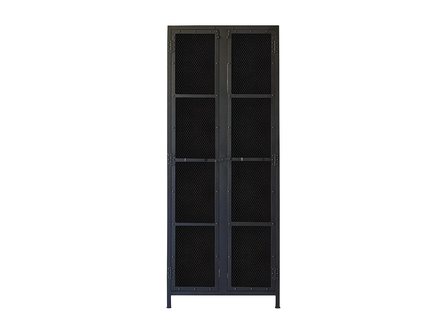 Geschirrschrank Vitrine industrieller Stil 70 cm breit Metall Loftstil