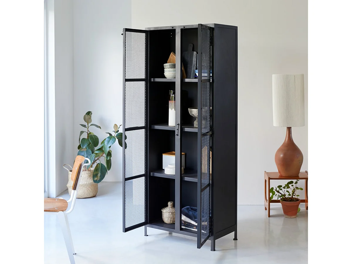 Vaisselier en métal noir 70 Cleo