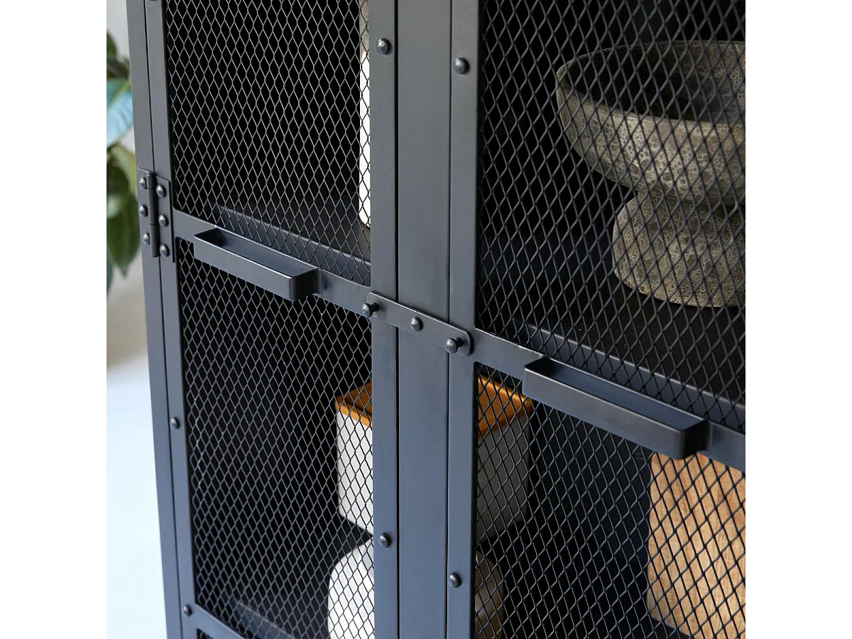 Vaisselier en métal noir 70 Cleo