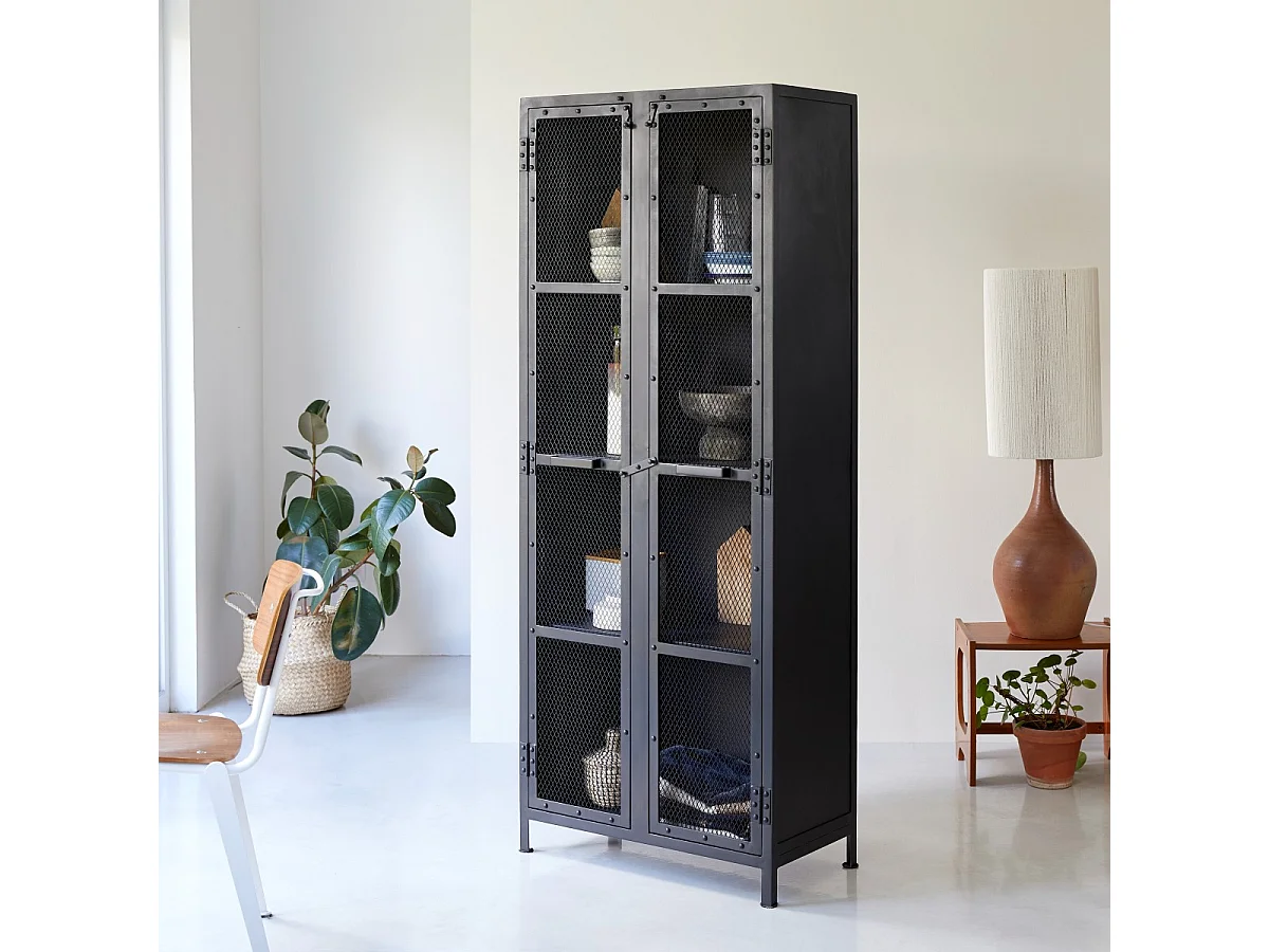 Vaisselier en métal noir 70 Cleo