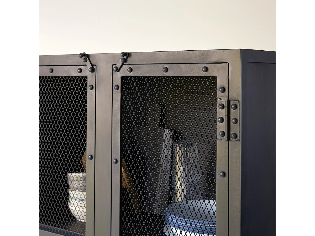 Vaisselier en métal noir 70 Cleo