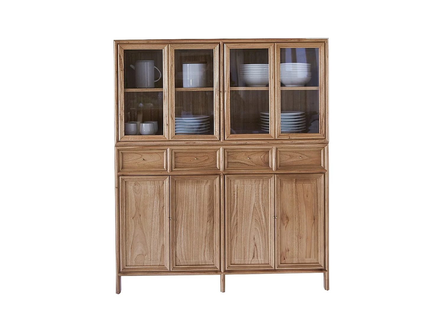 Geschirrschrank aus Mindiholz Buffet und Vitrine 120 cm Massivholz Tikamoon
