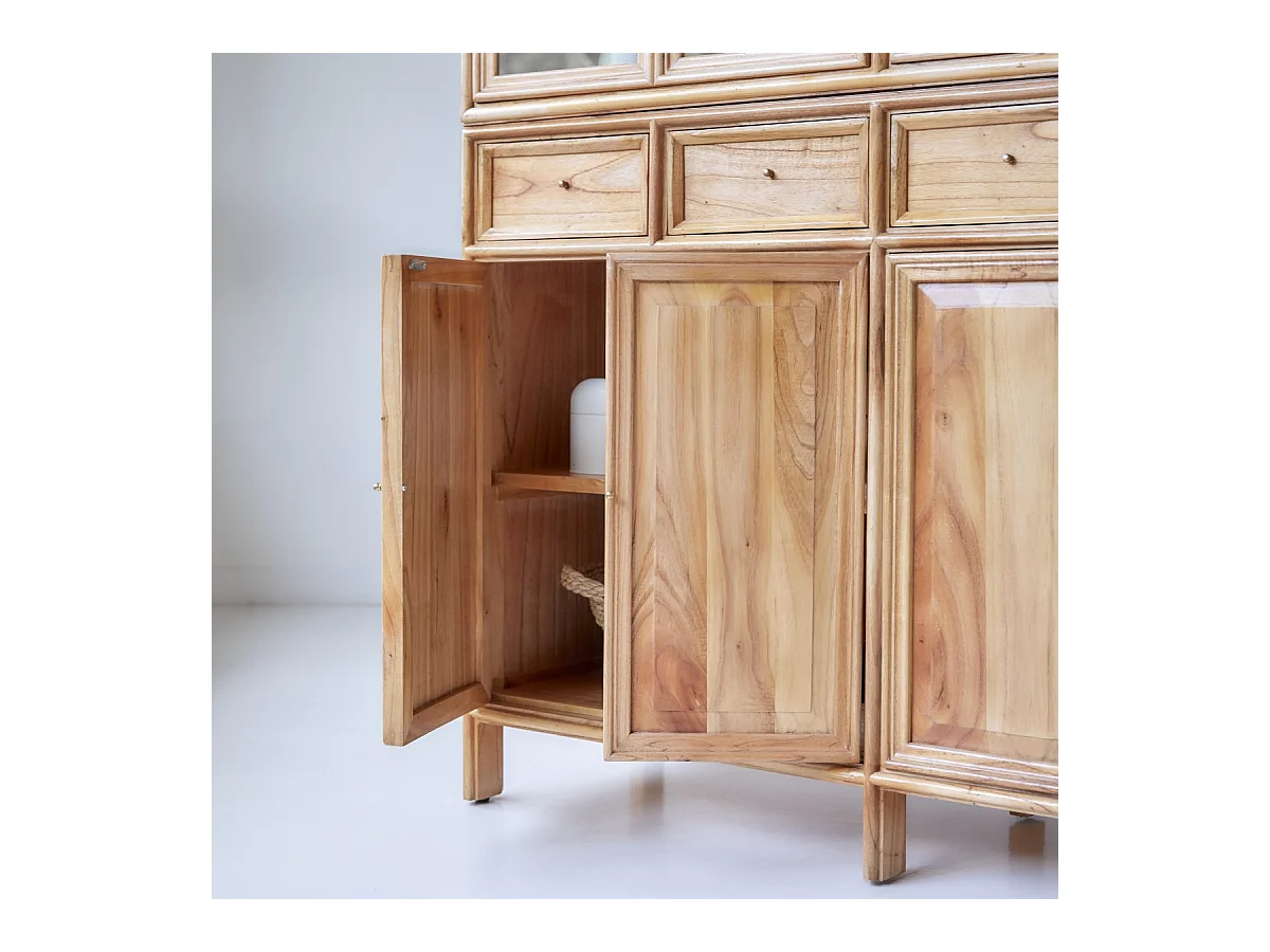 Geschirrschrank aus Mindiholz Buffet und Vitrine 120 cm Massivholz Tikamoon