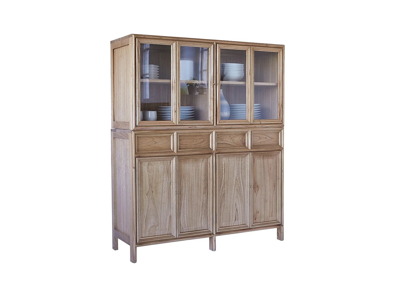 Geschirrschrank aus Mindiholz Buffet und Vitrine 120 cm Massivholz Tikamoon