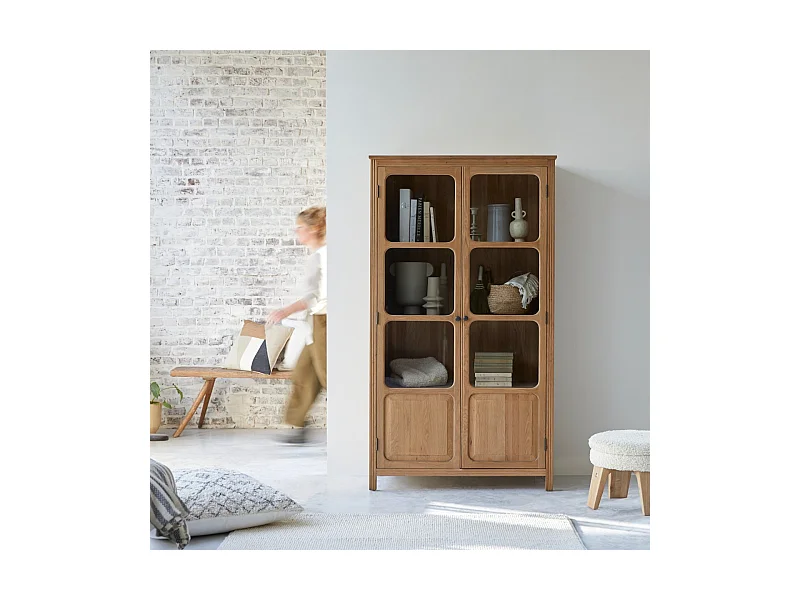 Geschirrschrank Marthe aus massivem Eichenholz 180