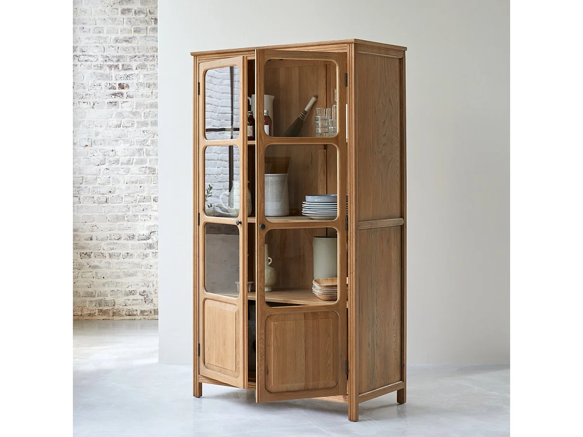 Credenza con piattaia in legno di rovere massello 180 Marthe