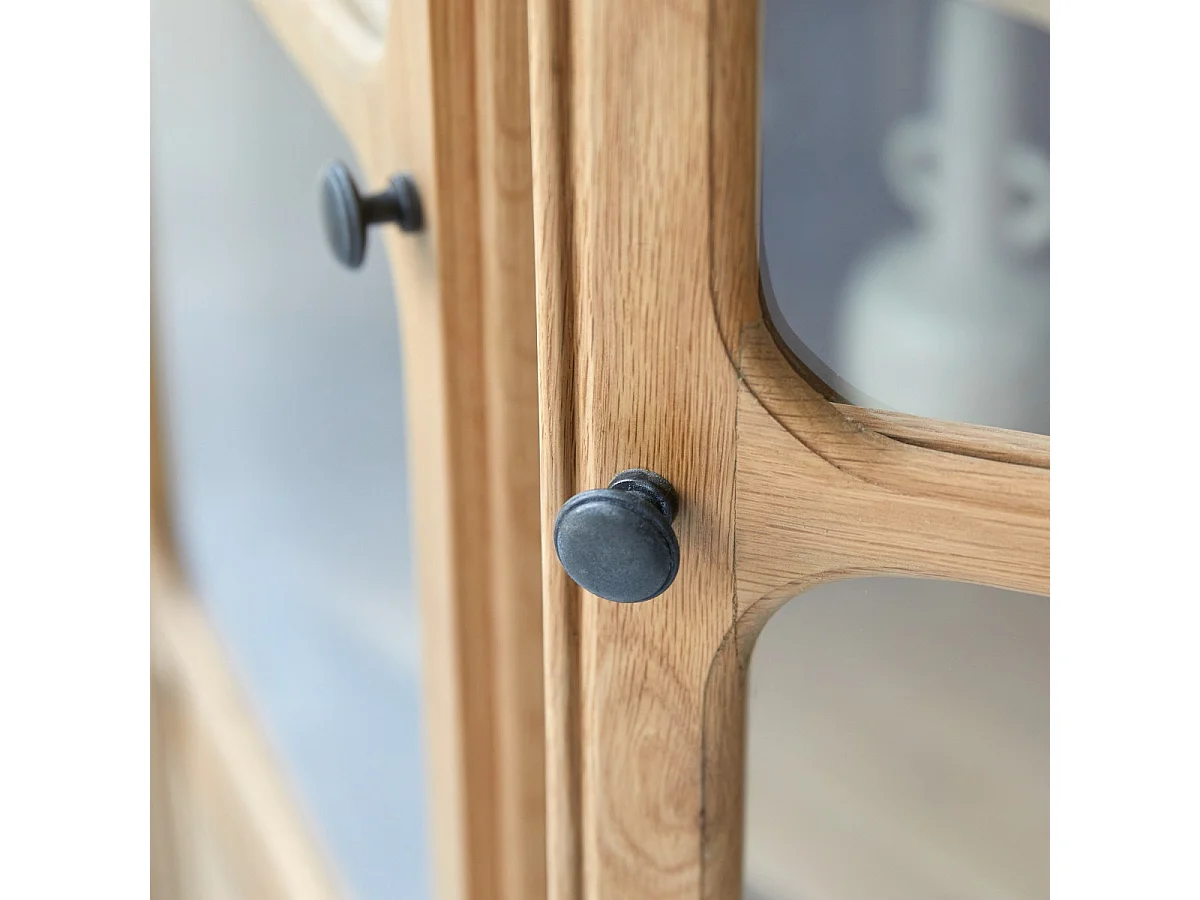 Credenza con piattaia in legno di rovere massello 180 Marthe