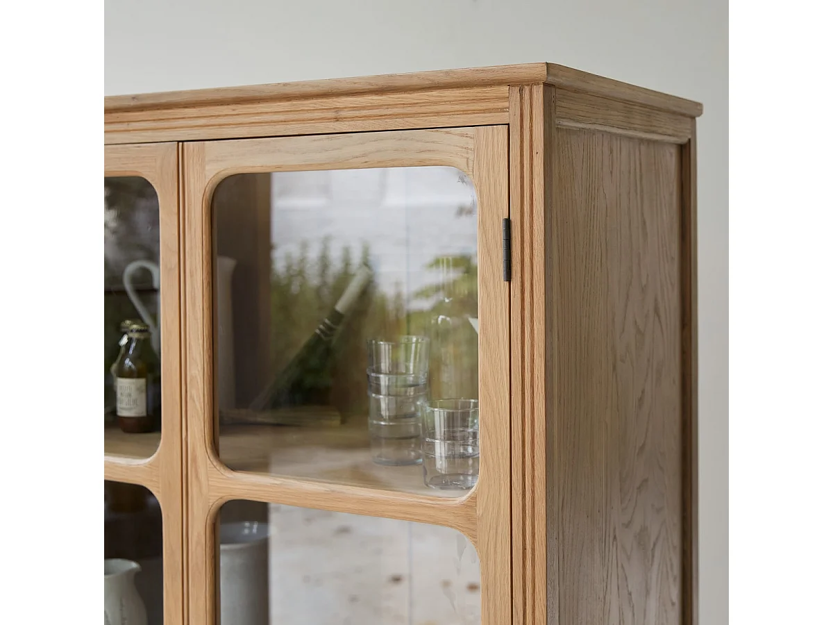 Credenza con piattaia in legno di rovere massello 180 Marthe