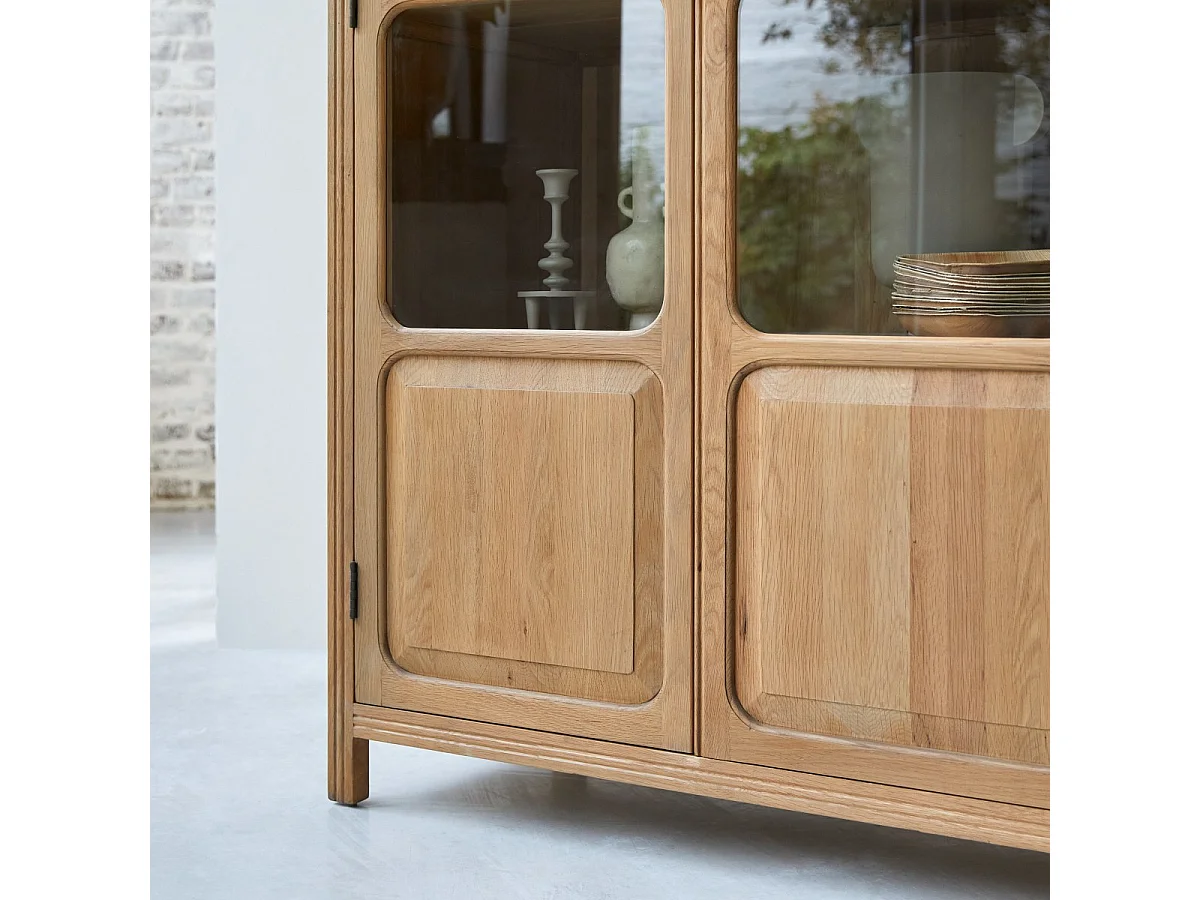 Credenza con piattaia in legno di rovere massello 180 Marthe