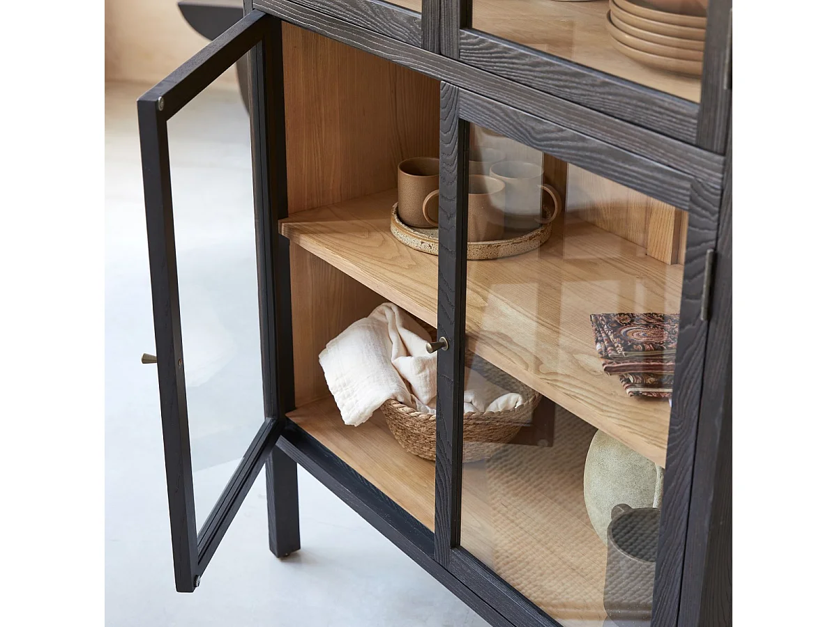 Geschirrschrank Carmen aus massivem Eschenholz 180 cm
