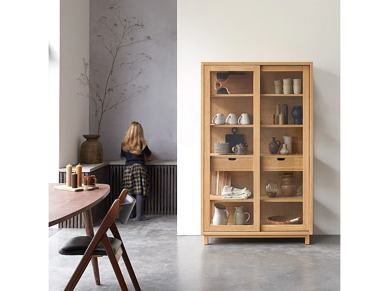 Geschirrschrank Adel aus massivem Eichenholz 110