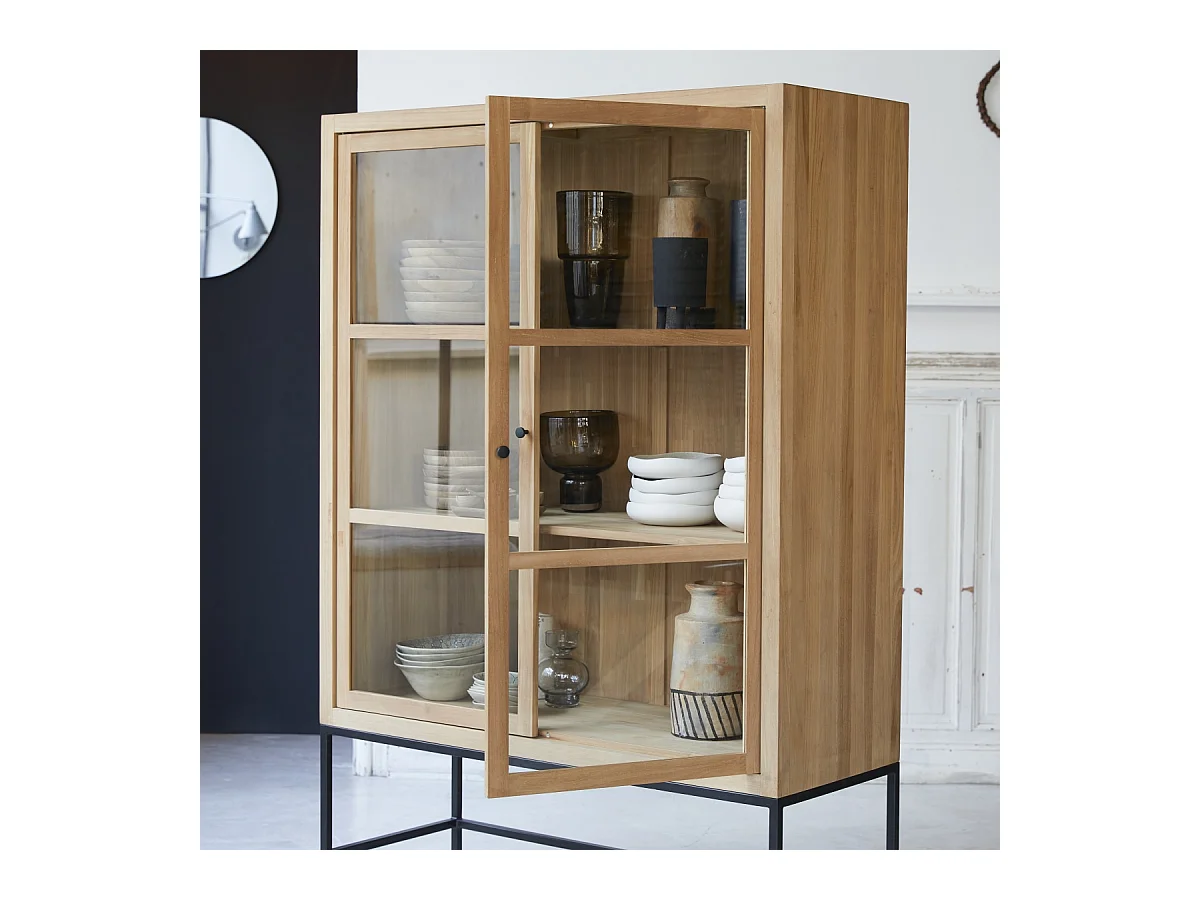 Vitrine haute en bois de teck 120 Babeth
