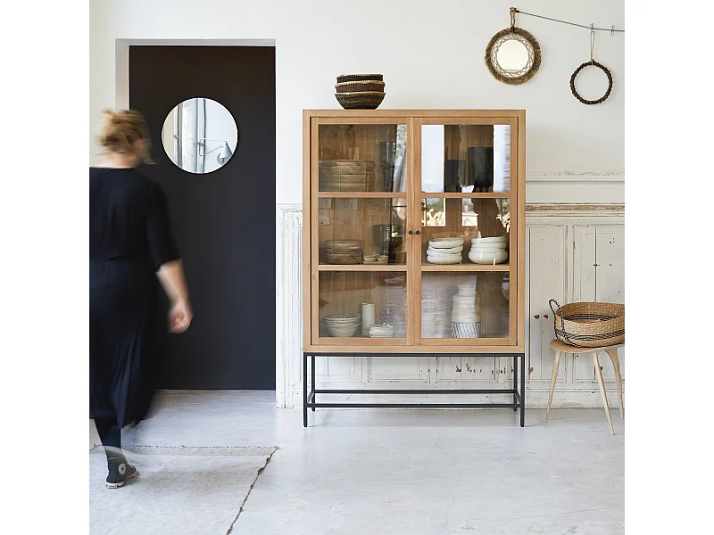 Vitrine haute en bois de teck 120 Babeth
