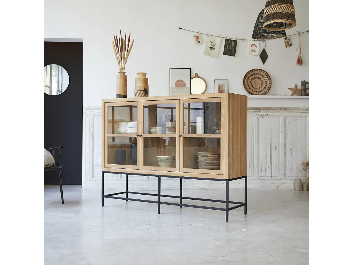 Vetrinetta bassa in legno di teak 160 Babeth