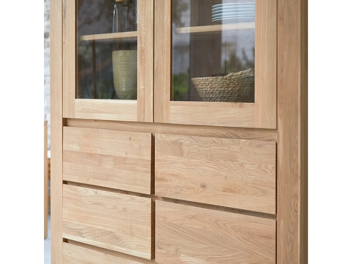 Geschirrschrank Eden aus massivem Eichenholz 120