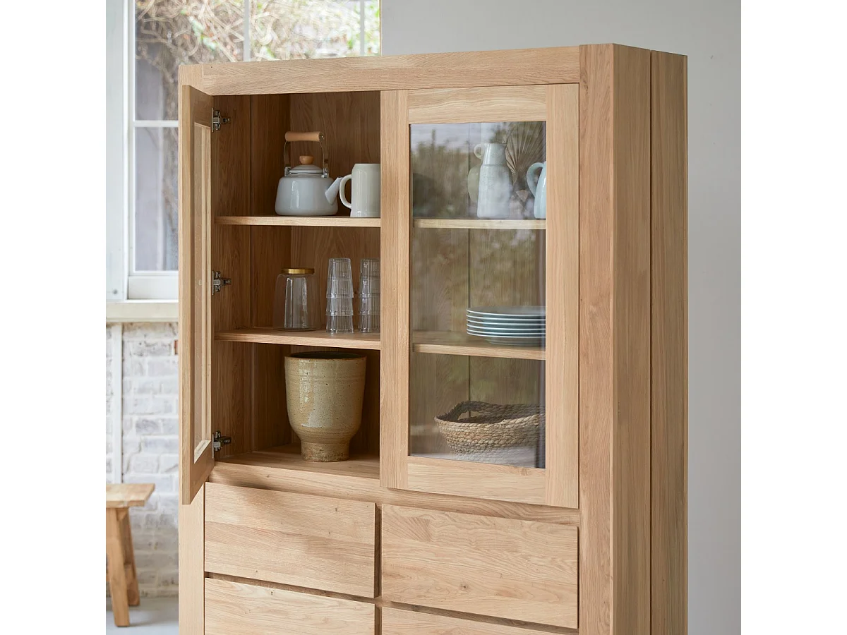 Geschirrschrank Eden aus massivem Eichenholz 120