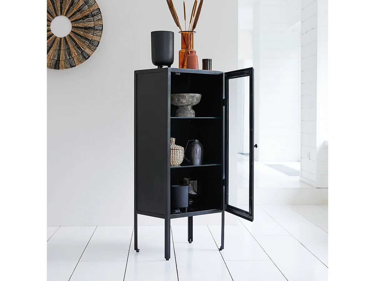 Armadio in metallo e vetro 120 Lison in stile industriale