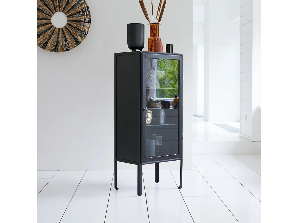 Armadio in metallo e vetro 120 Lison in stile industriale