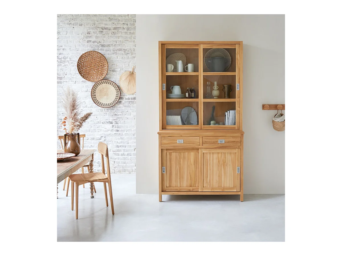 Geschirrschrank aus massivem Teakholz Coffee Tek 120 cm