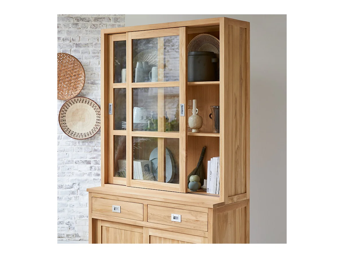 Geschirrschrank aus massivem Teakholz Coffee Tek 120 cm