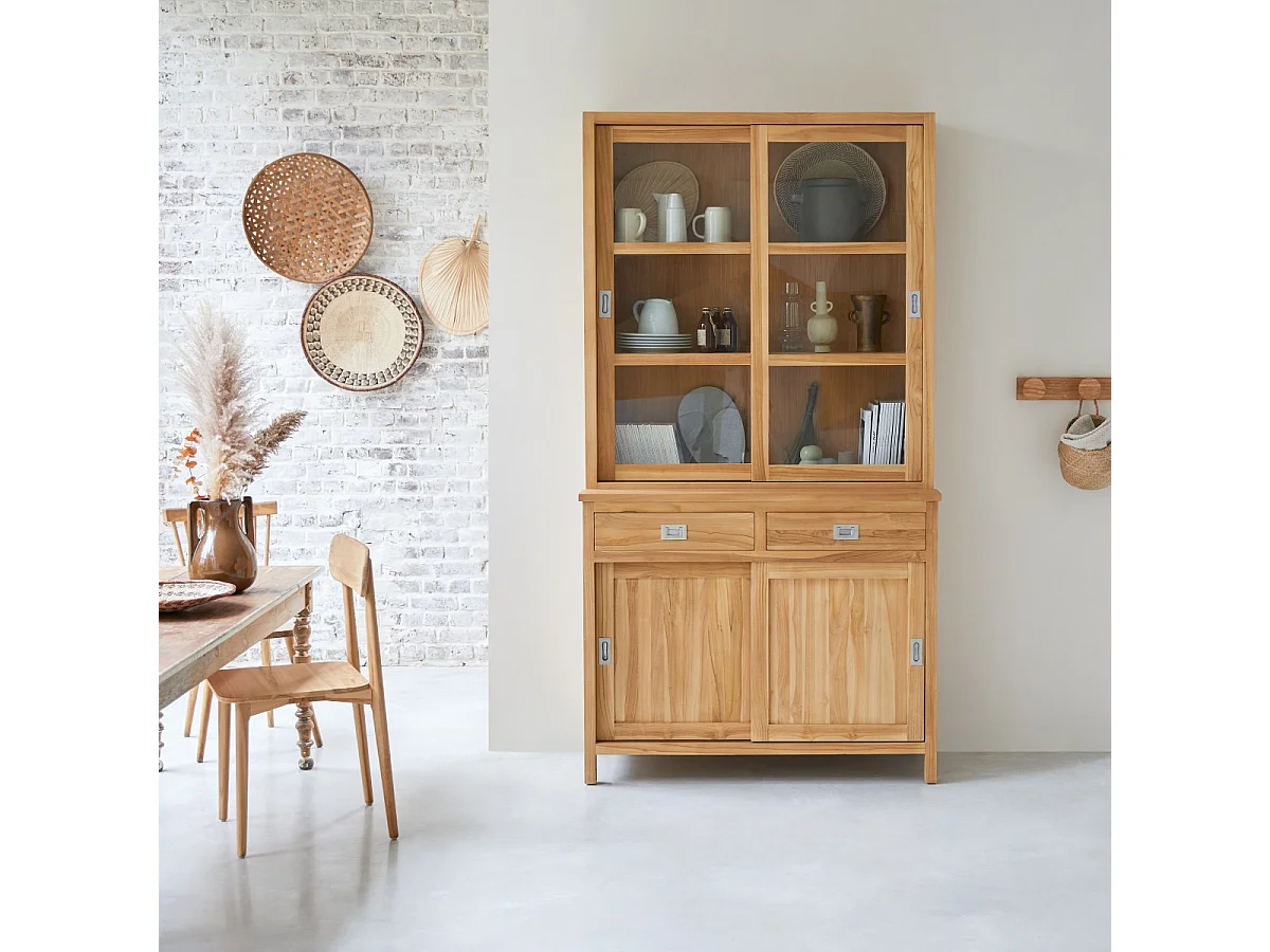 Geschirrschrank aus massivem Teakholz Coffee Tek 120 cm