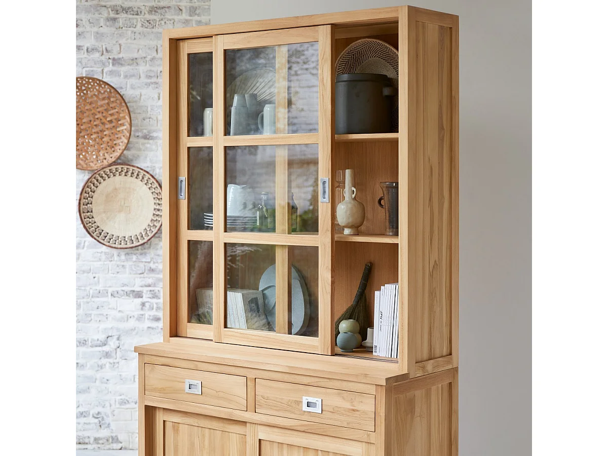 Geschirrschrank aus massivem Teakholz Coffee Tek 120 cm