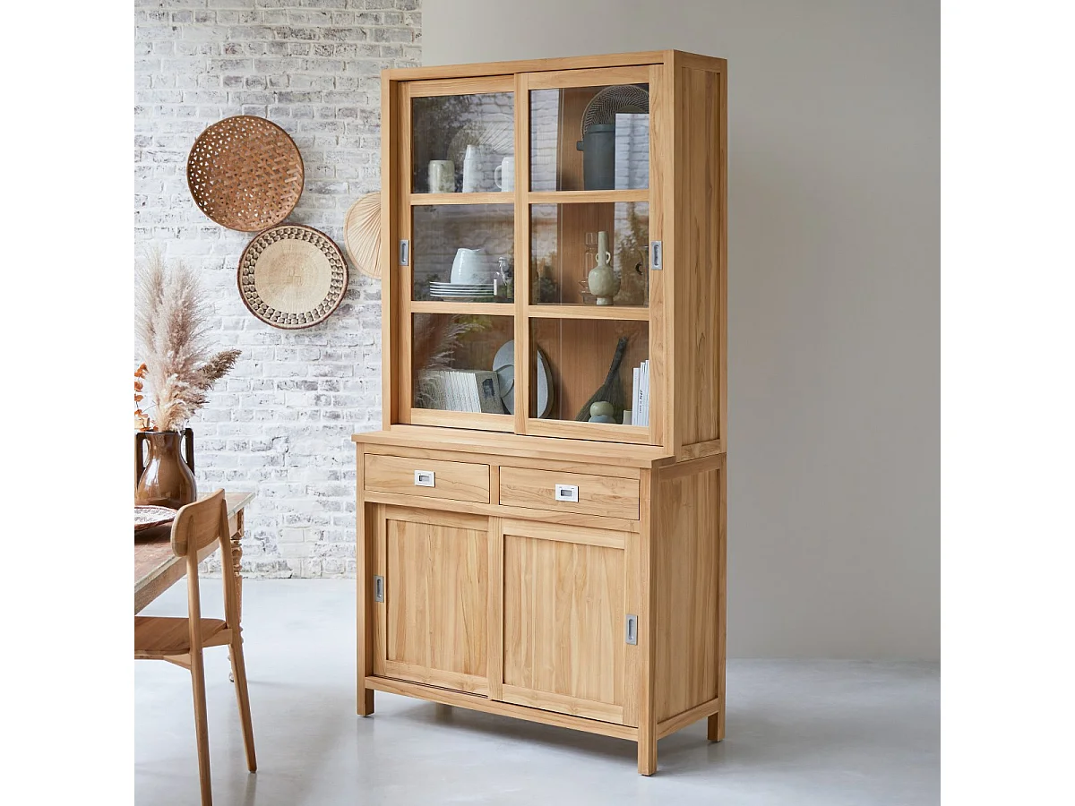 Geschirrschrank aus massivem Teakholz Coffee Tek 120 cm