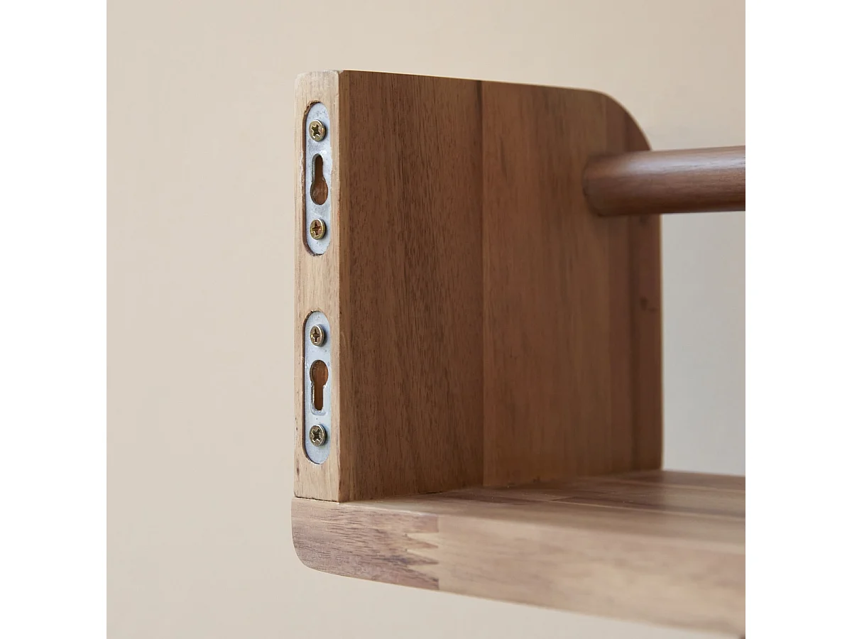 Mensola da parete per il bagno in legno massello di acacia Lila 60