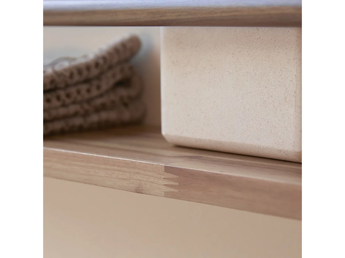 Mensola da parete per il bagno in legno massello di acacia Lila 60