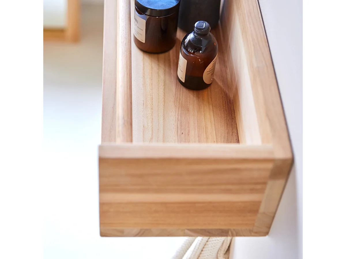 Wandregal fürs Badezimmer aus Teakholz Ugo 60 Badezimmerdesign