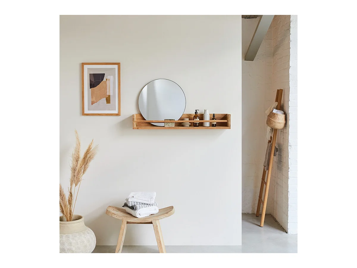 Etagère murale de Salle de Bain en bois de teck Ugo 100
