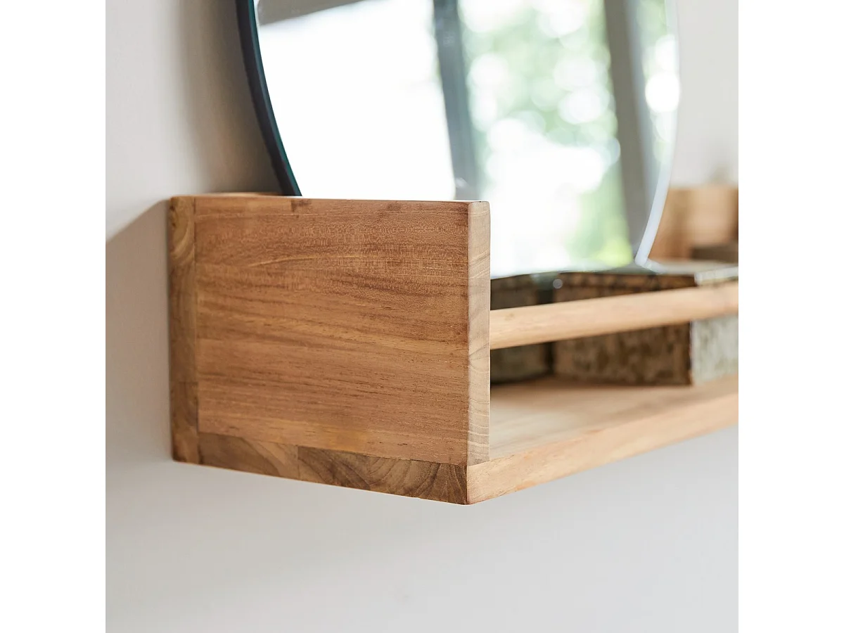 Mensola a parete per bagno in legno di teak Ugo 100