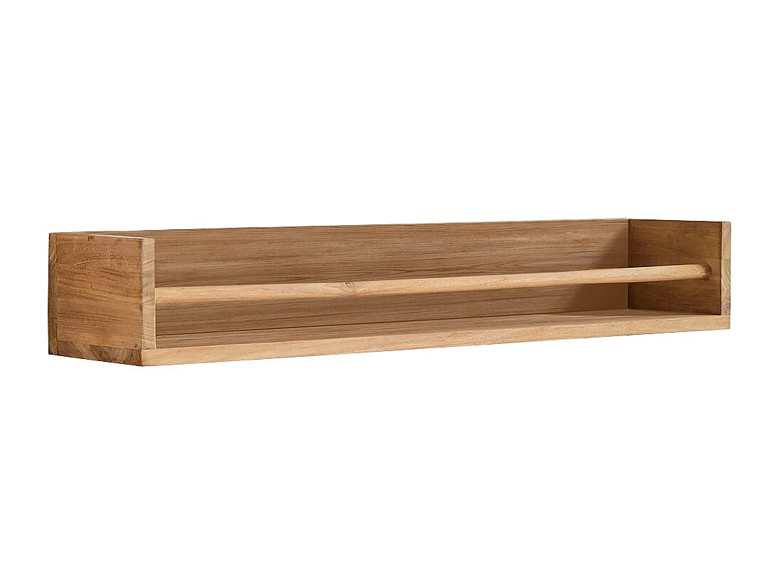 Mensola a parete per bagno in legno di teak Ugo 100