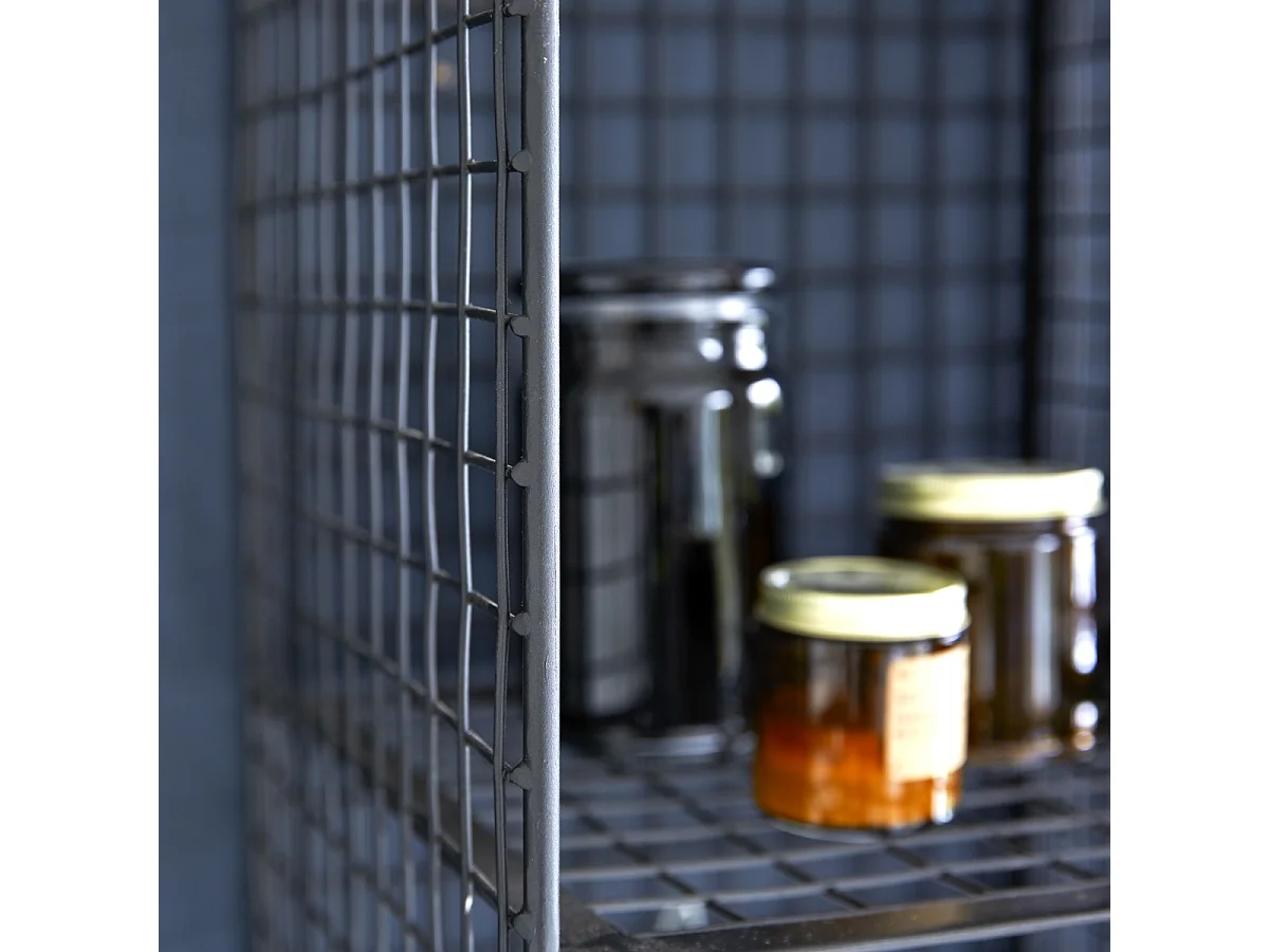 Scaffale da parete in metallo con 4 nicchie per bagno stile industriale