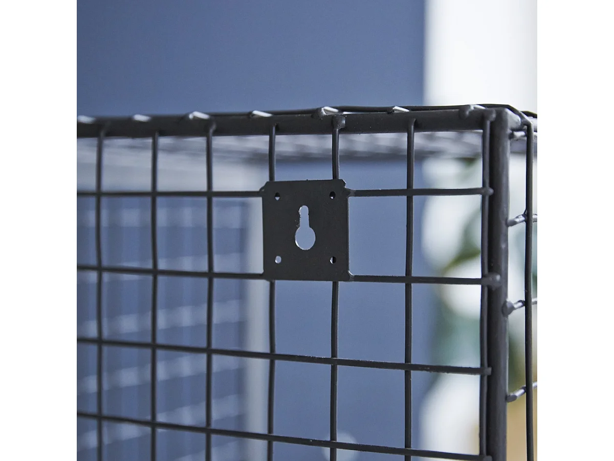 Scaffale da parete in metallo con 4 nicchie per bagno stile industriale