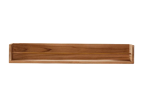 Wandregal für das Badezimmer aus Teak mit Messingstange Sasha 100