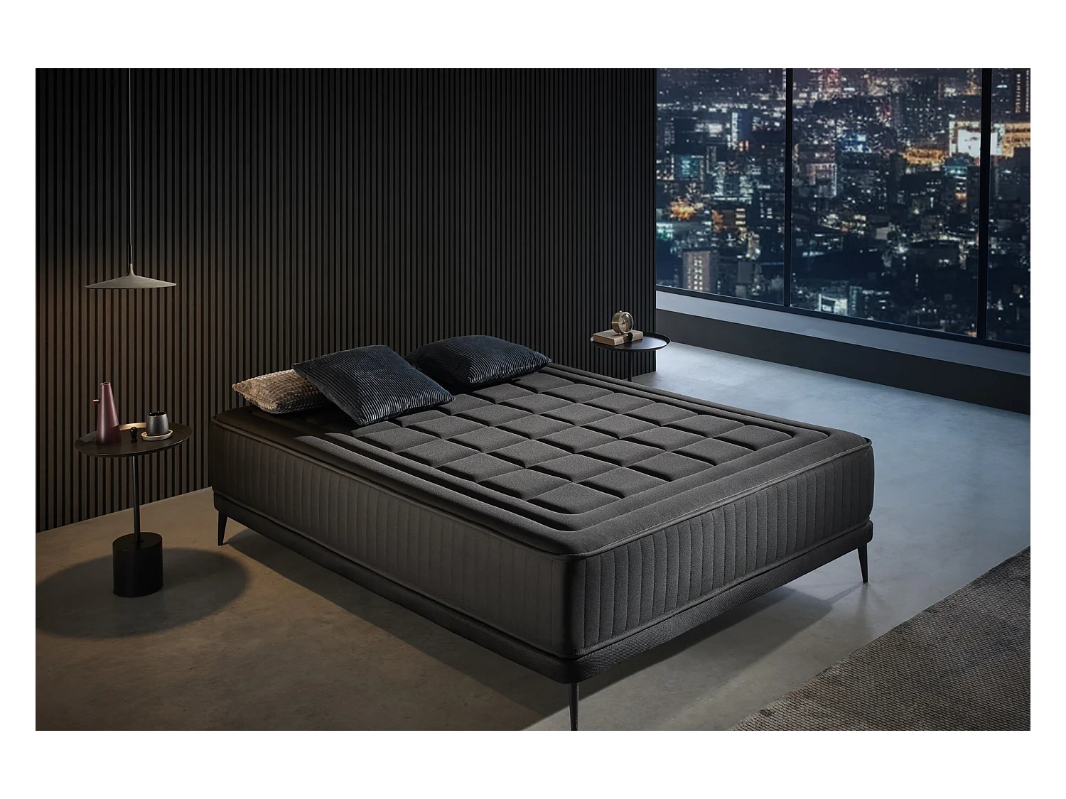 Matelas Mousse à memoire de forme Magnum Black, 80x180 cm -Moonia